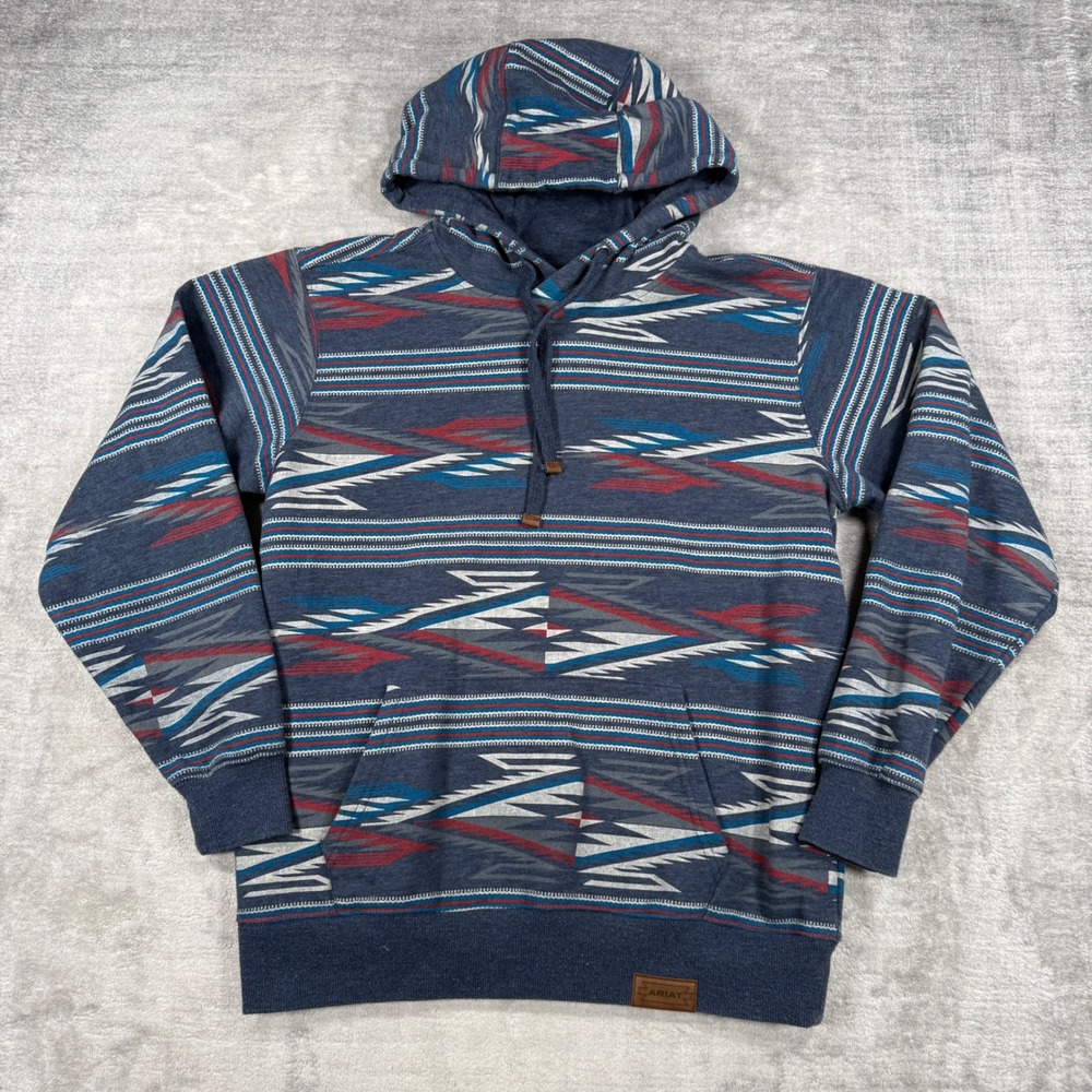Ariat Sweatshirt Women Small Blue Southwestern Chimayo Collection Aztec Hoodie